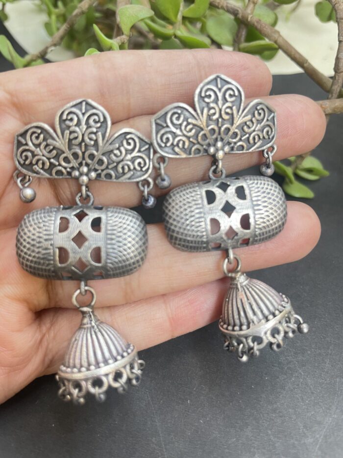 Silver Oxidised Earrings AJP2023-97