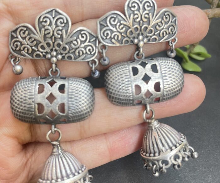 Silver Oxidised Earrings AJP2023-97