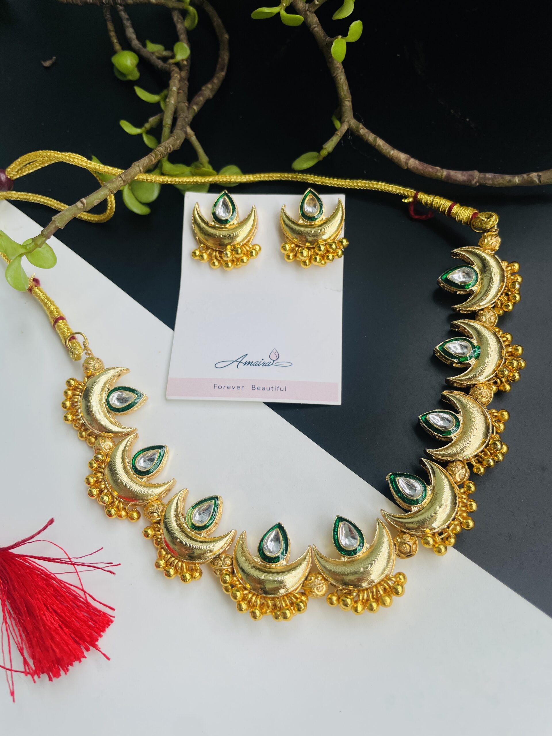 Prutha Necklace With Earrings AJP2025-373 - Image 3