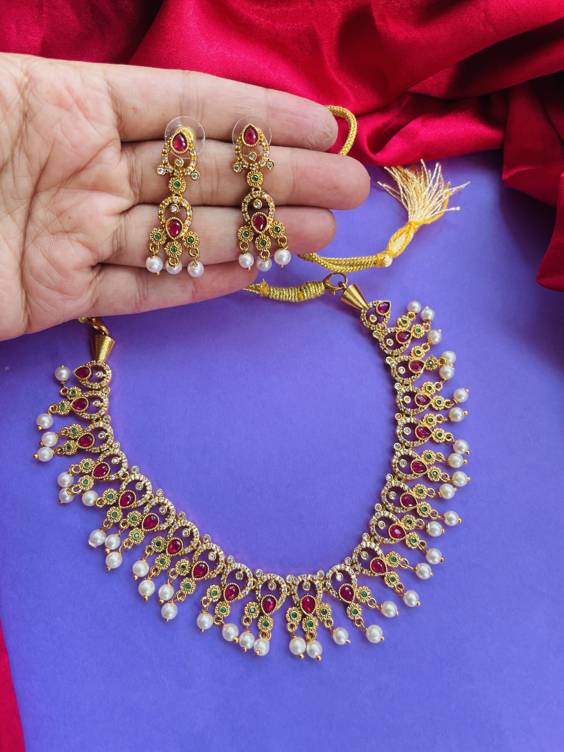 Manmohak Necklace With Earrings AJP2025-394 - Image 3