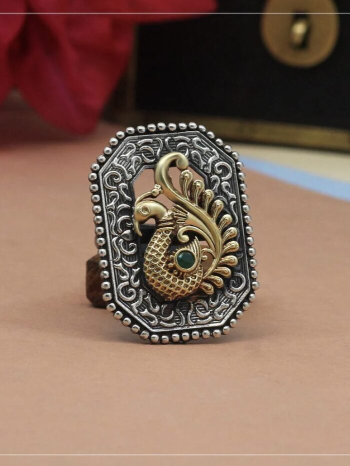 Green Color Premium Oxidised Rings AJP2023-25