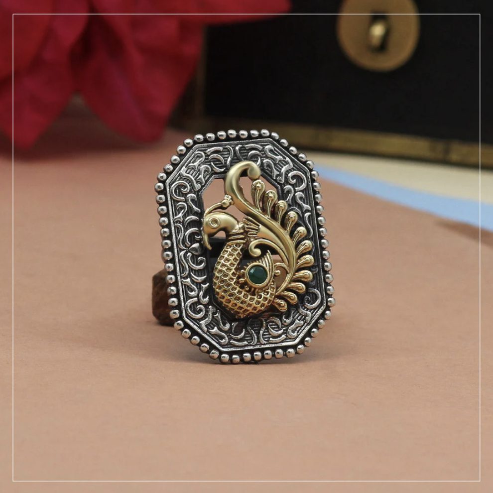 Green Color Premium Oxidised Rings AJP2023-25