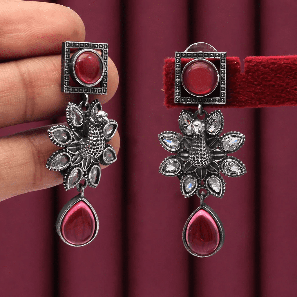 Rust Color Premium Oxidised Earrings AJP2023-20