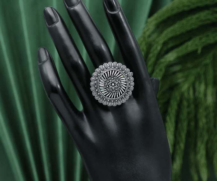 Silver Color Oxidised Ring AJP2023-35