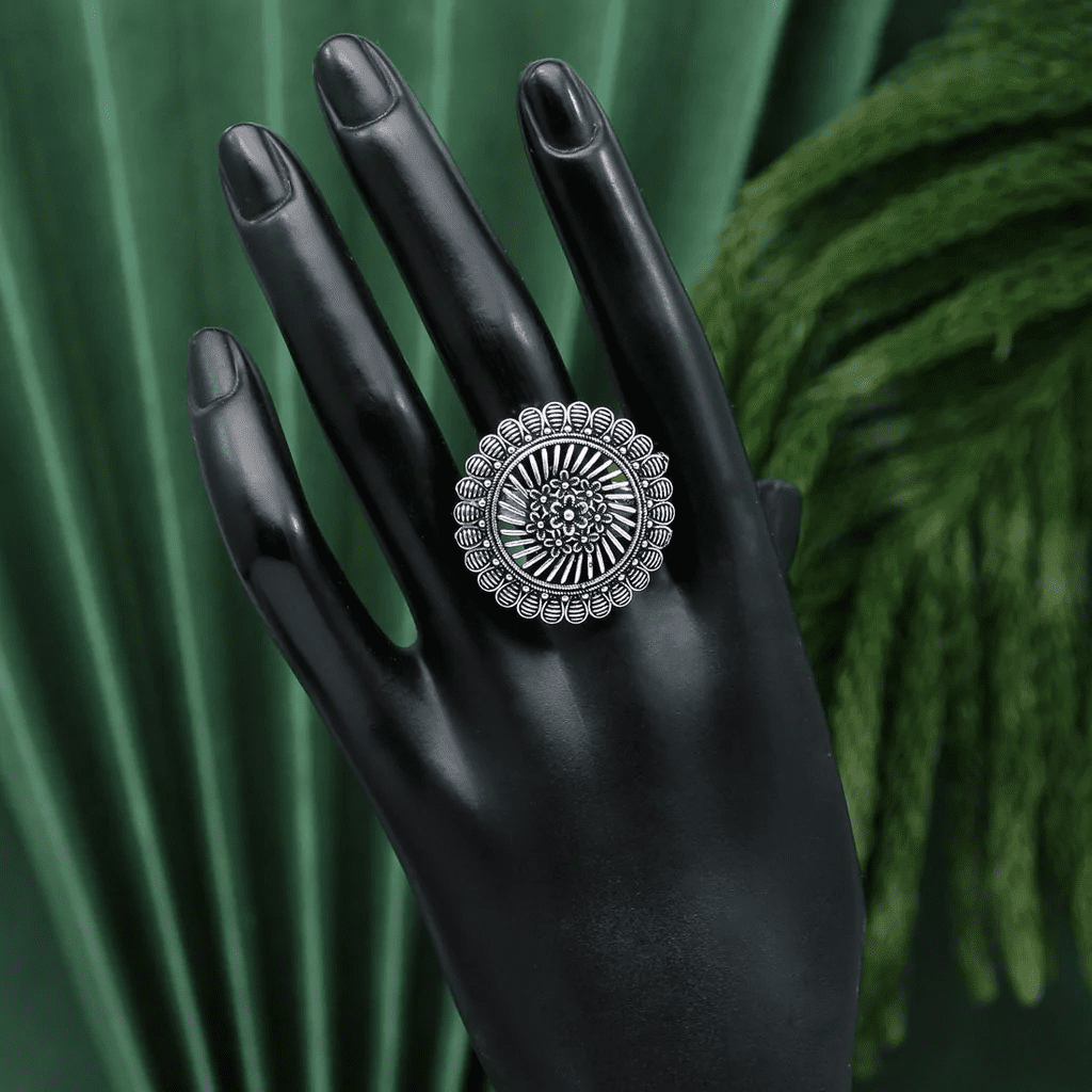 Silver Color Oxidised Ring AJP2023-35
