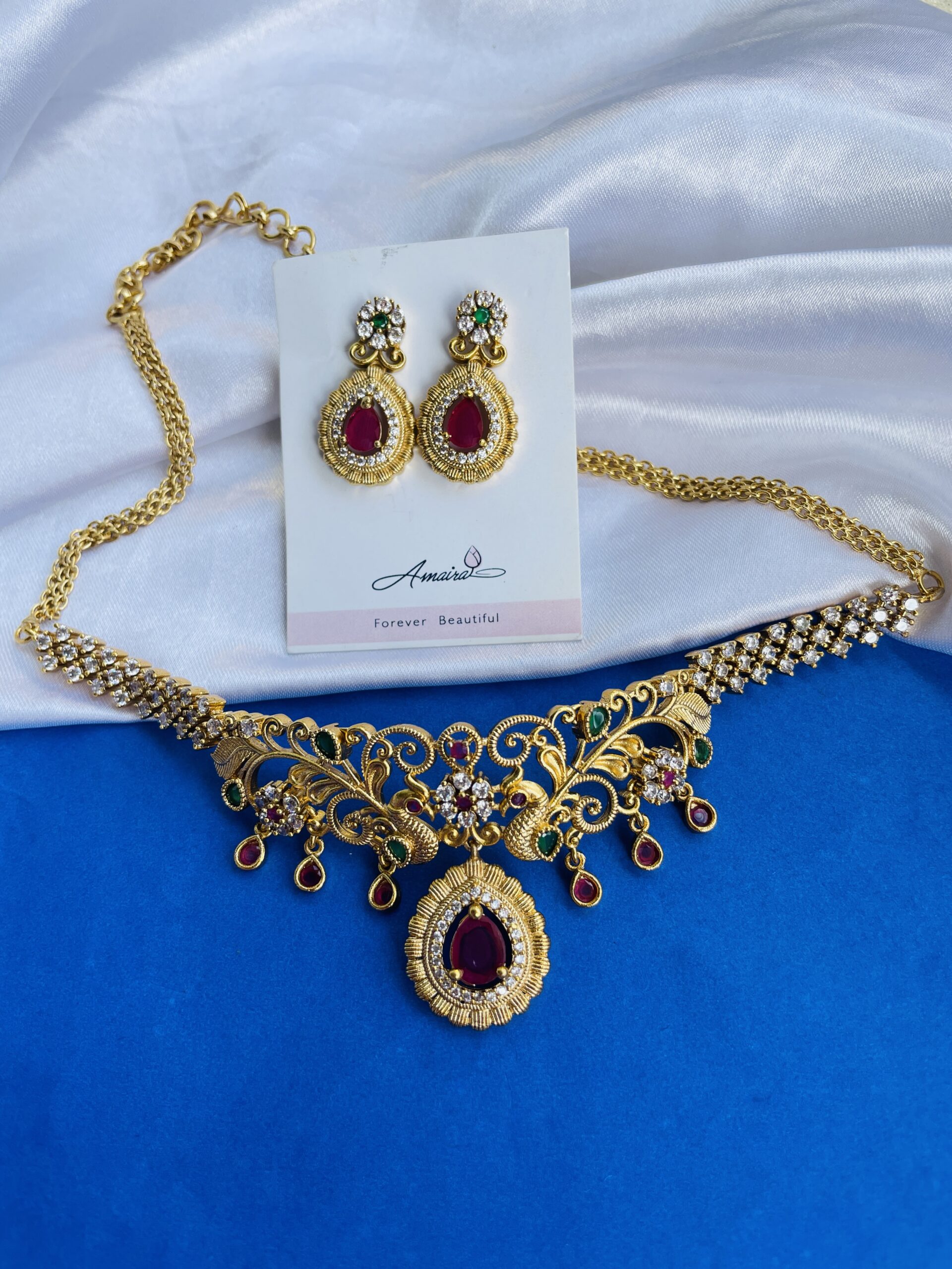 Simple And Elegant Necklace With Earrings AJP2024-435 - Image 2