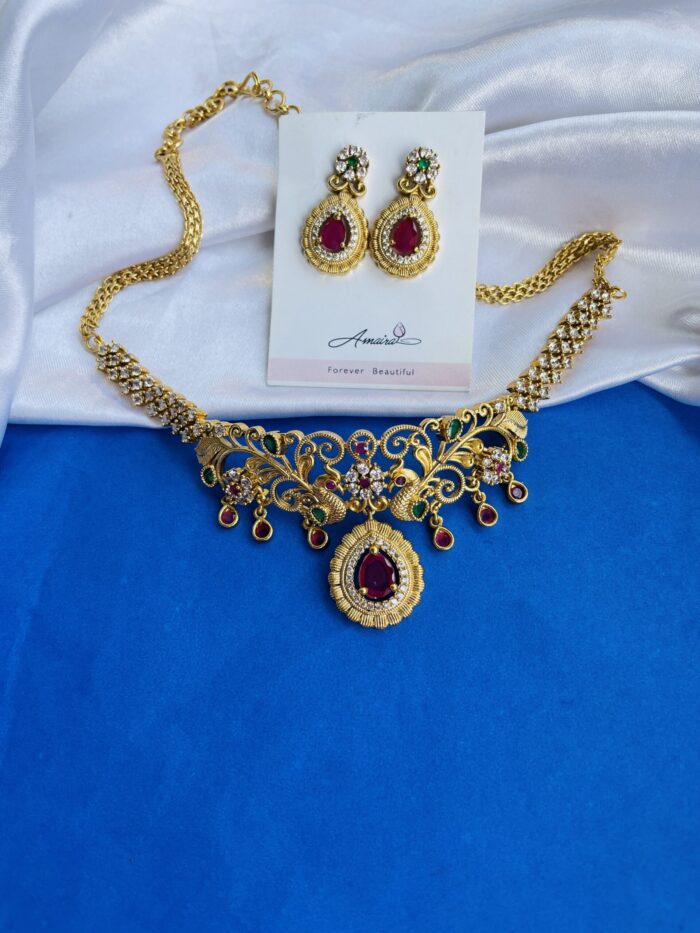 Simple And Elegant Necklace With Earrings AJP2024-435
