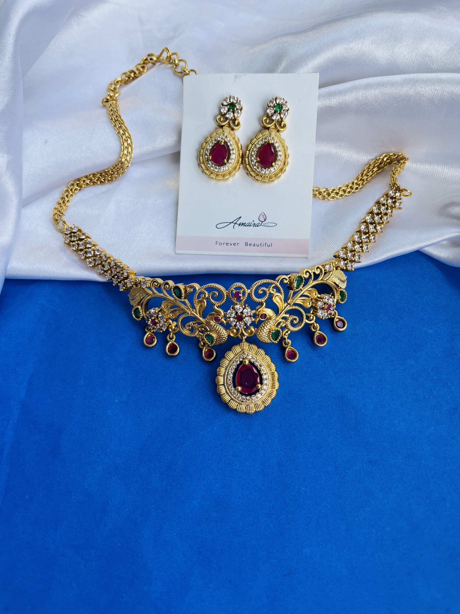 Simple And Elegant Necklace With Earrings AJP2024-435