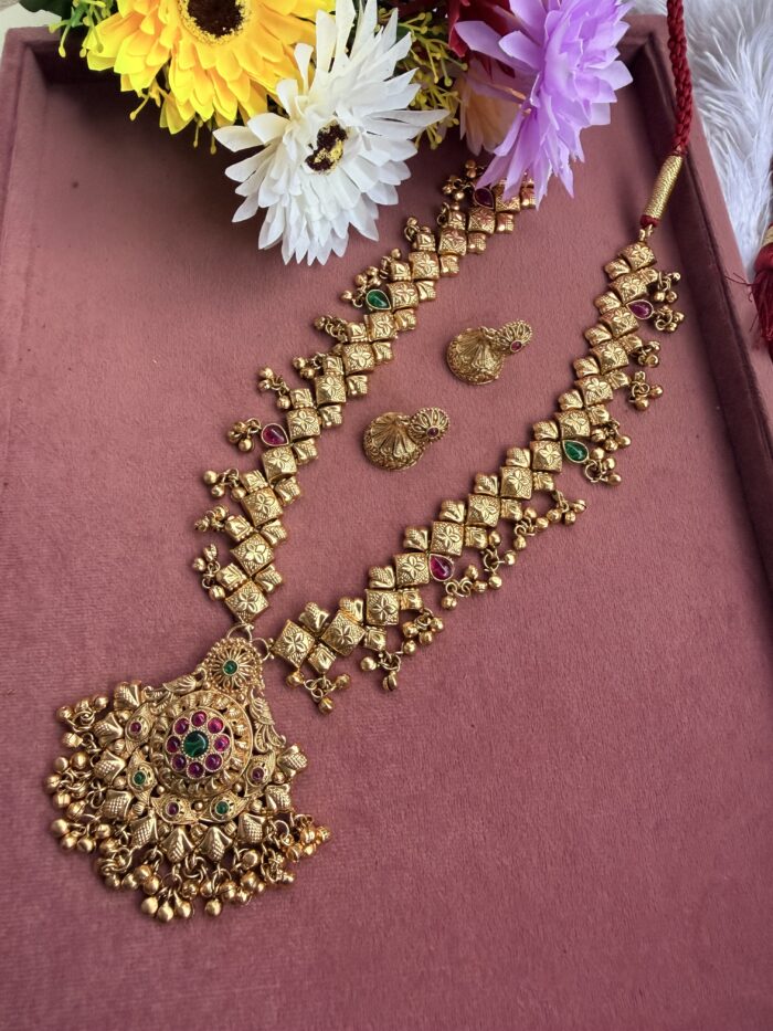 Traditional Kolhapuri Saaj Necklace With EaringsAJP2026-925