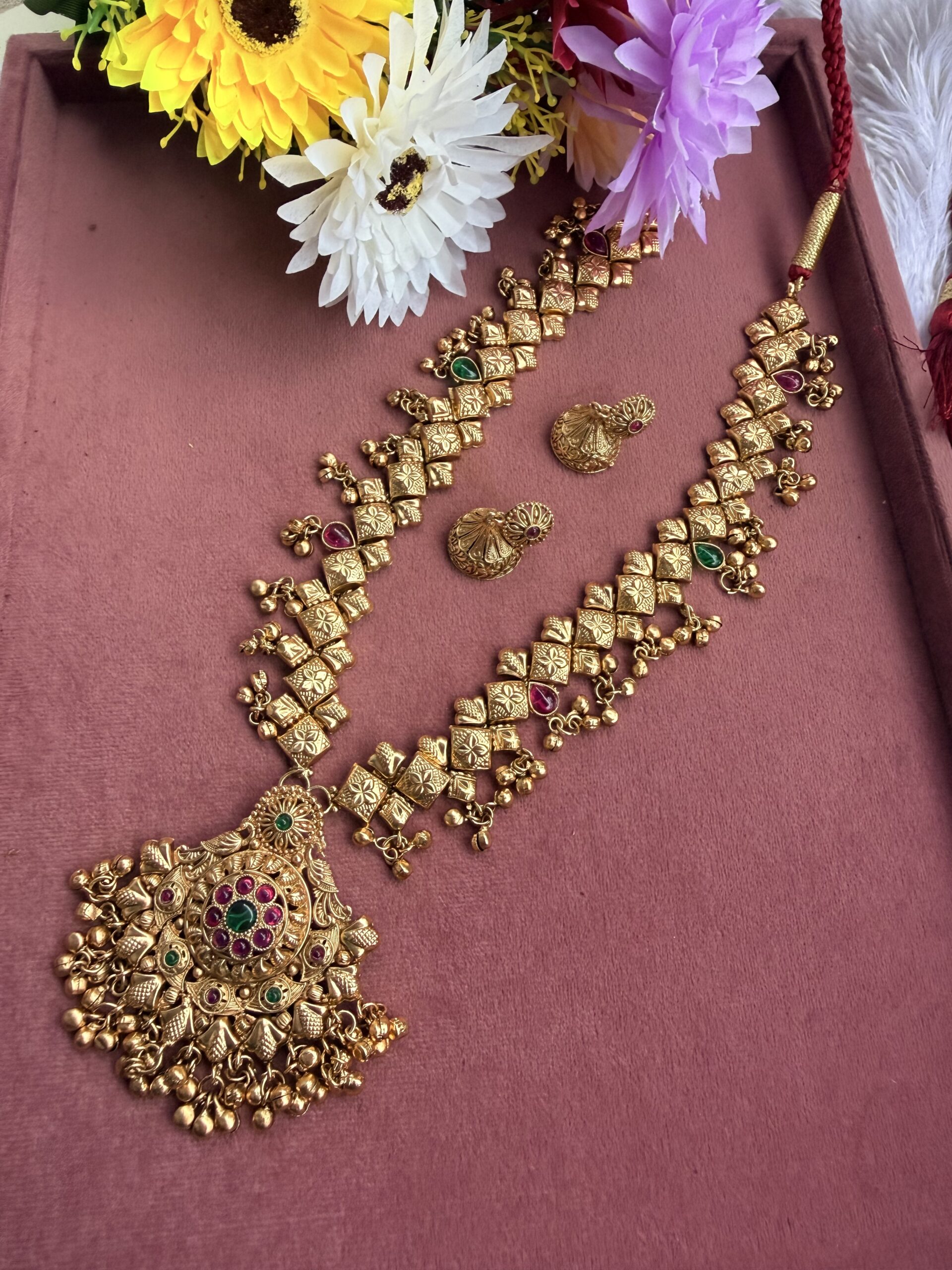 Traditional Kolhapuri Saaj Necklace With EaringsAJP2026-925