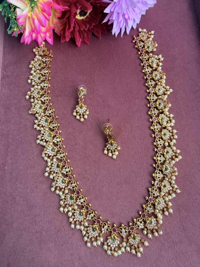 Long guttapaslu Har Necklace With Earrings AJP2026-1003
