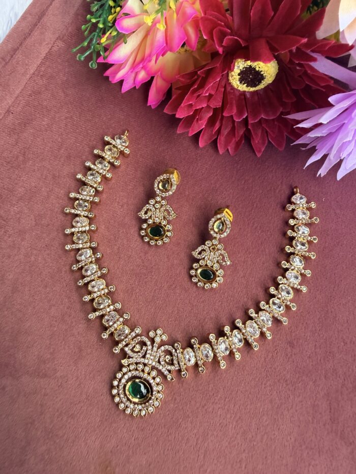AD Stone Necklace With EaringsAJP2026-933
