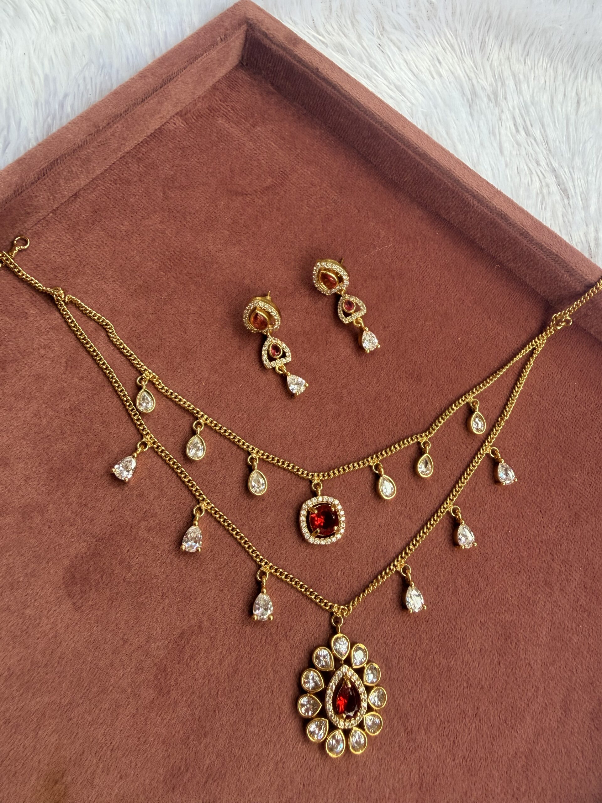 Chain Necklace With EaringsAJP2026-1021 - Image 3