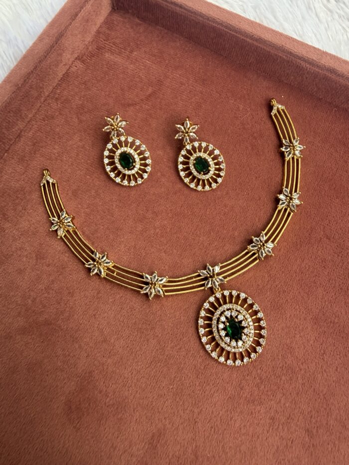 AD Stone Necklace With EaringsAJP2026-1019