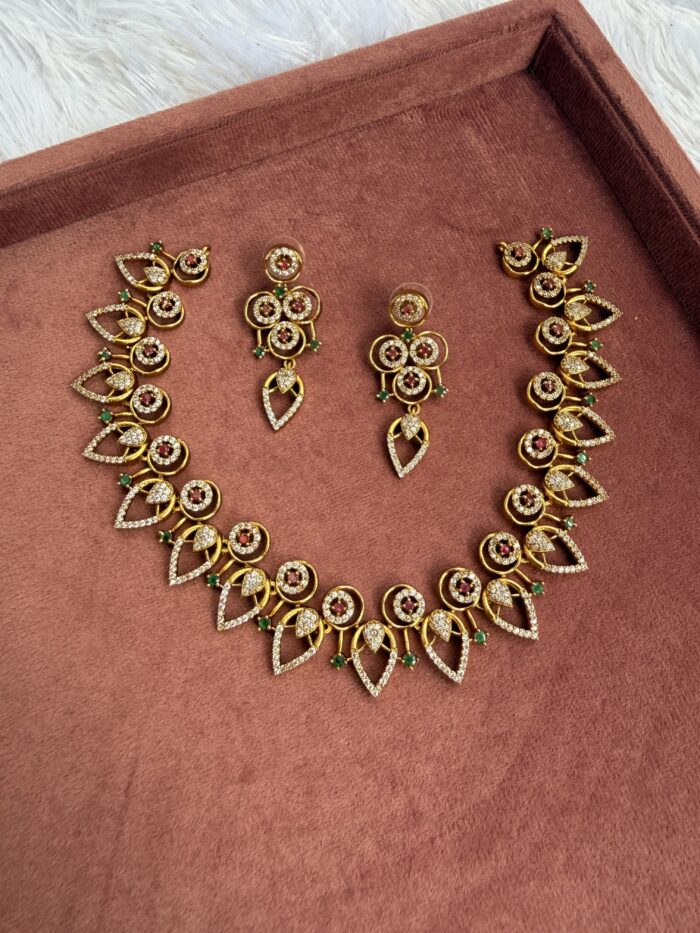 AD Stone Necklace With EaringsAJP2026-1013