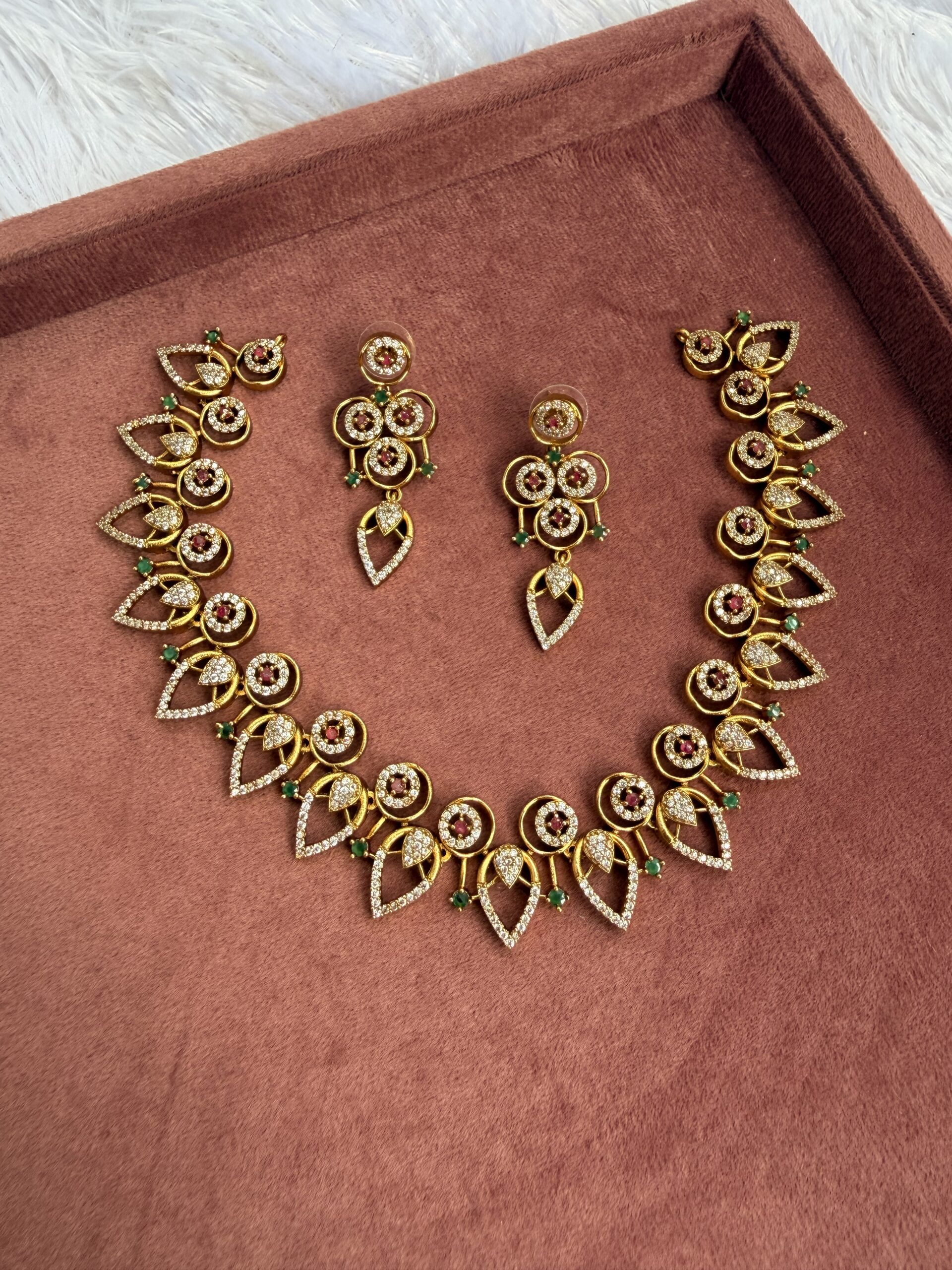 AD Stone Necklace With EaringsAJP2026-1013