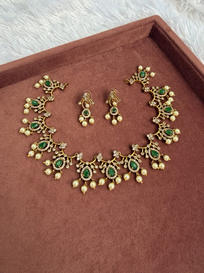 AD Stone Necklace With EaringsAJP2026-1009