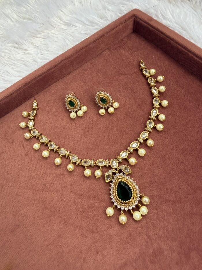 AD Stone Necklace With EaringsAJP2026-1006
