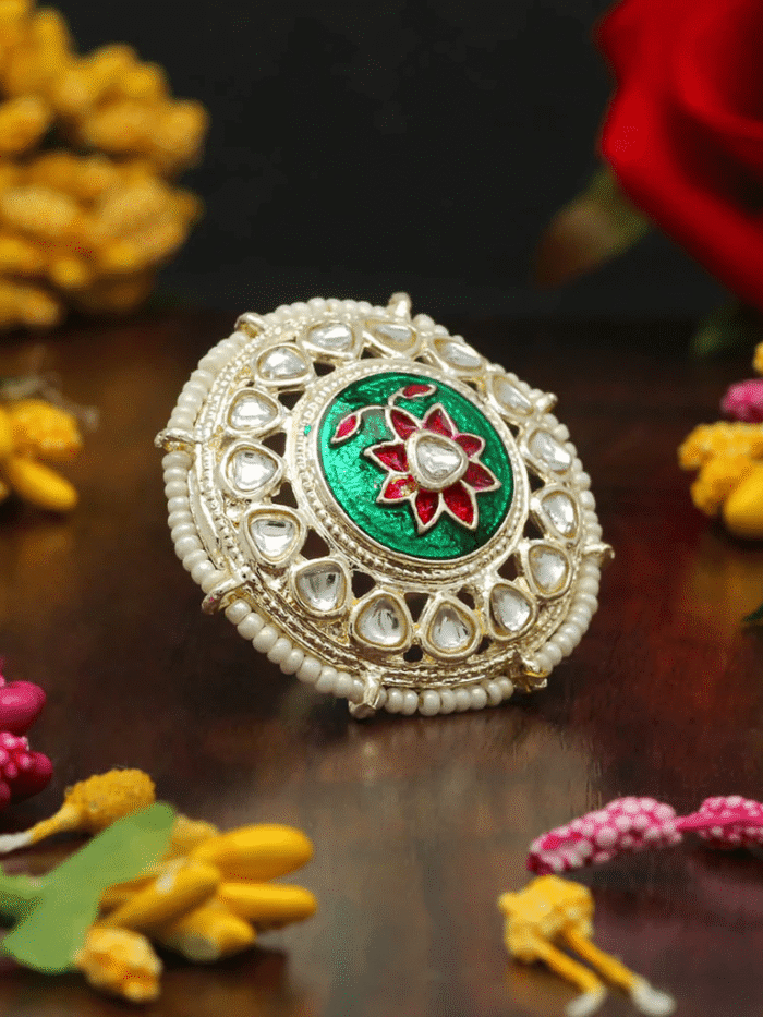 Kundan Meenakari Finger Ring AJP2023-31
