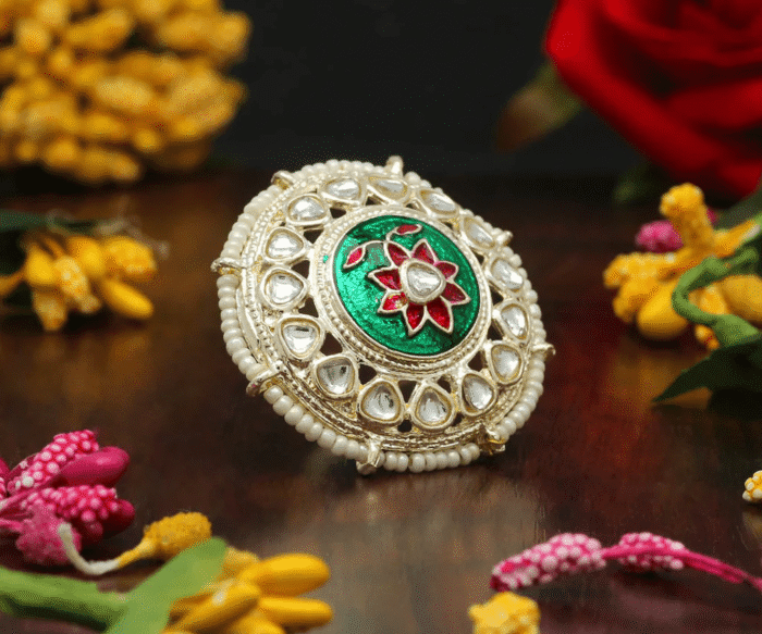 Kundan Meenakari Finger Ring AJP2023-31