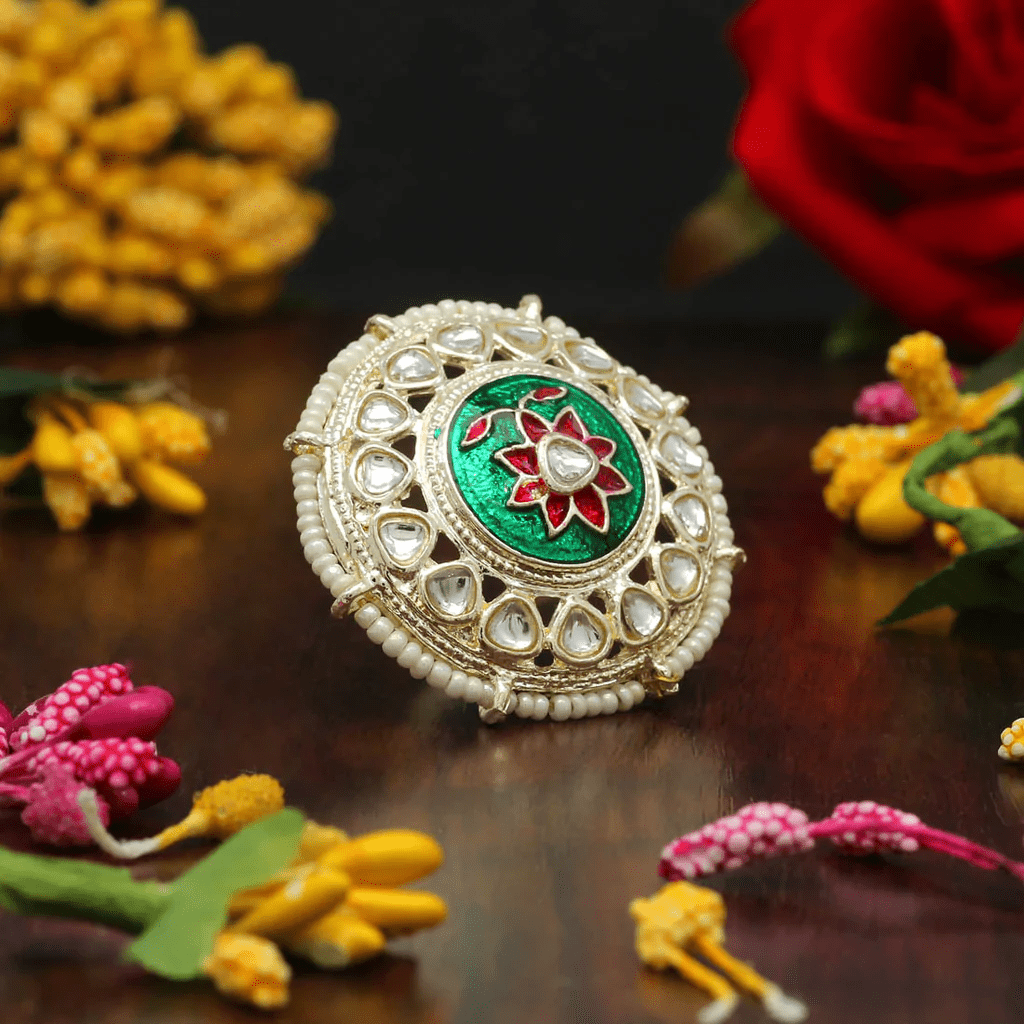 Kundan Meenakari Finger Ring AJP2023-31