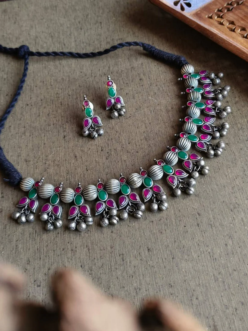 Antique Look Necklace With Earrings AJP2026-12