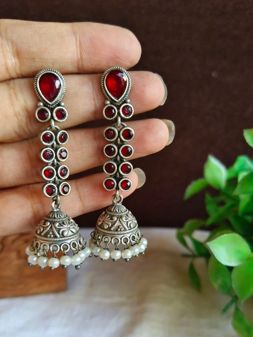 Oxidised Earrings AJP2026-35 - Image 3