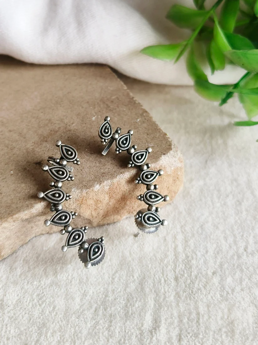 Oxidised Ear Cuff AJP2026-60 - Image 3