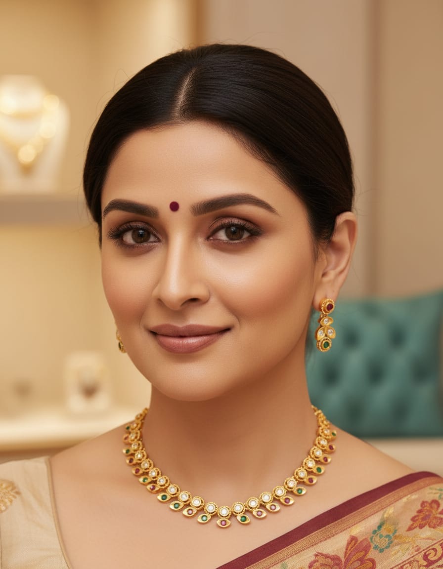 Bridal Necklace With Earrings AJP2026-03