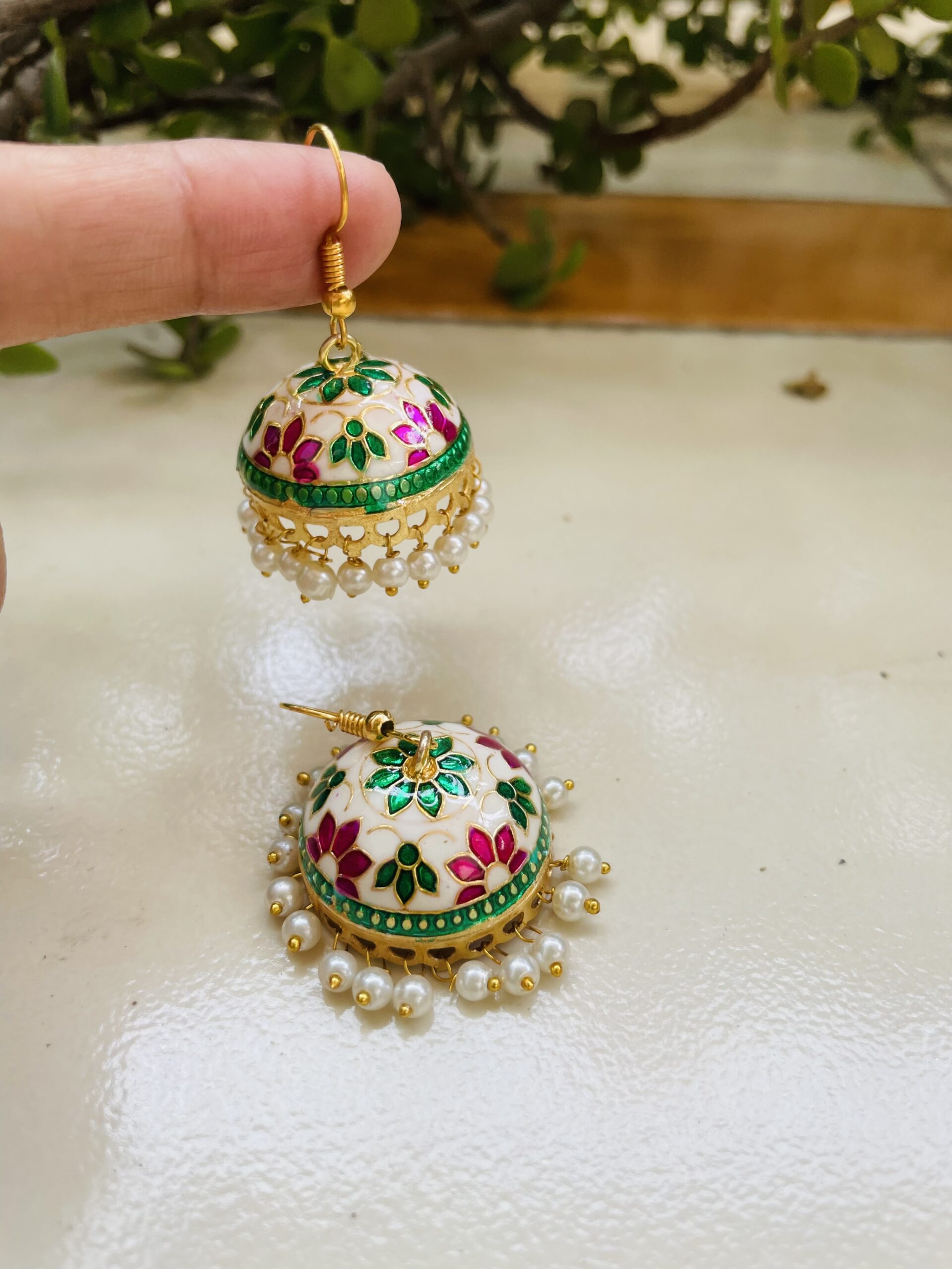 Medium Sized Meenakari Jhumkas AJP2024-78