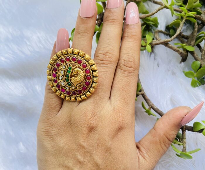 Kemp Stone Peacock Finger Ring AJP2023-348