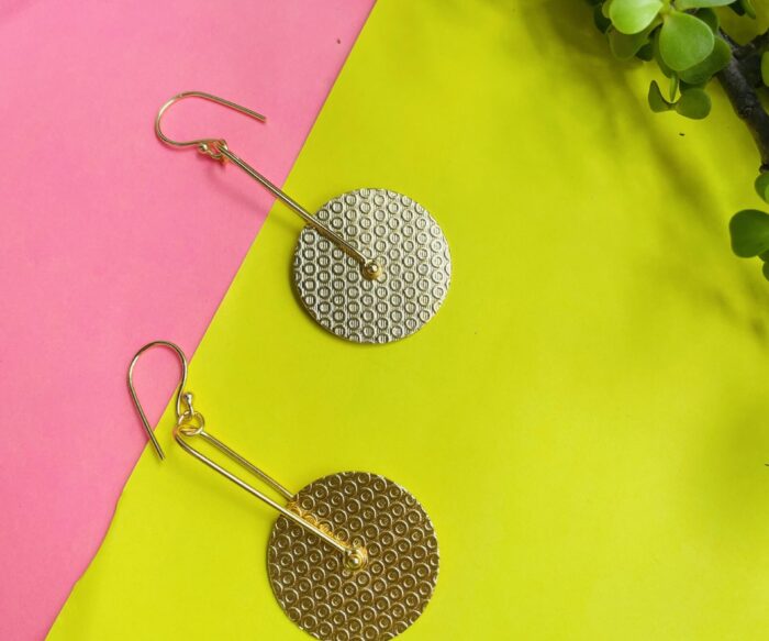 Circular Brass Drop Earrings AJP2023- 210