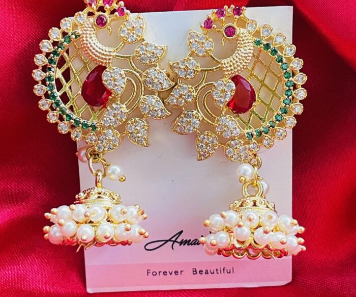 Peacock AD Stone Jhumka AJP2024-10