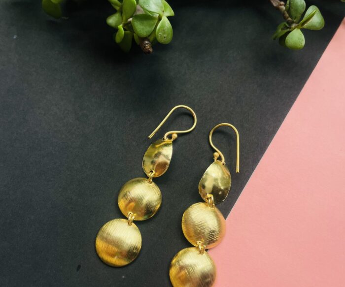 Gold-Plated Contemporary Drop Earrings AJP2023-201