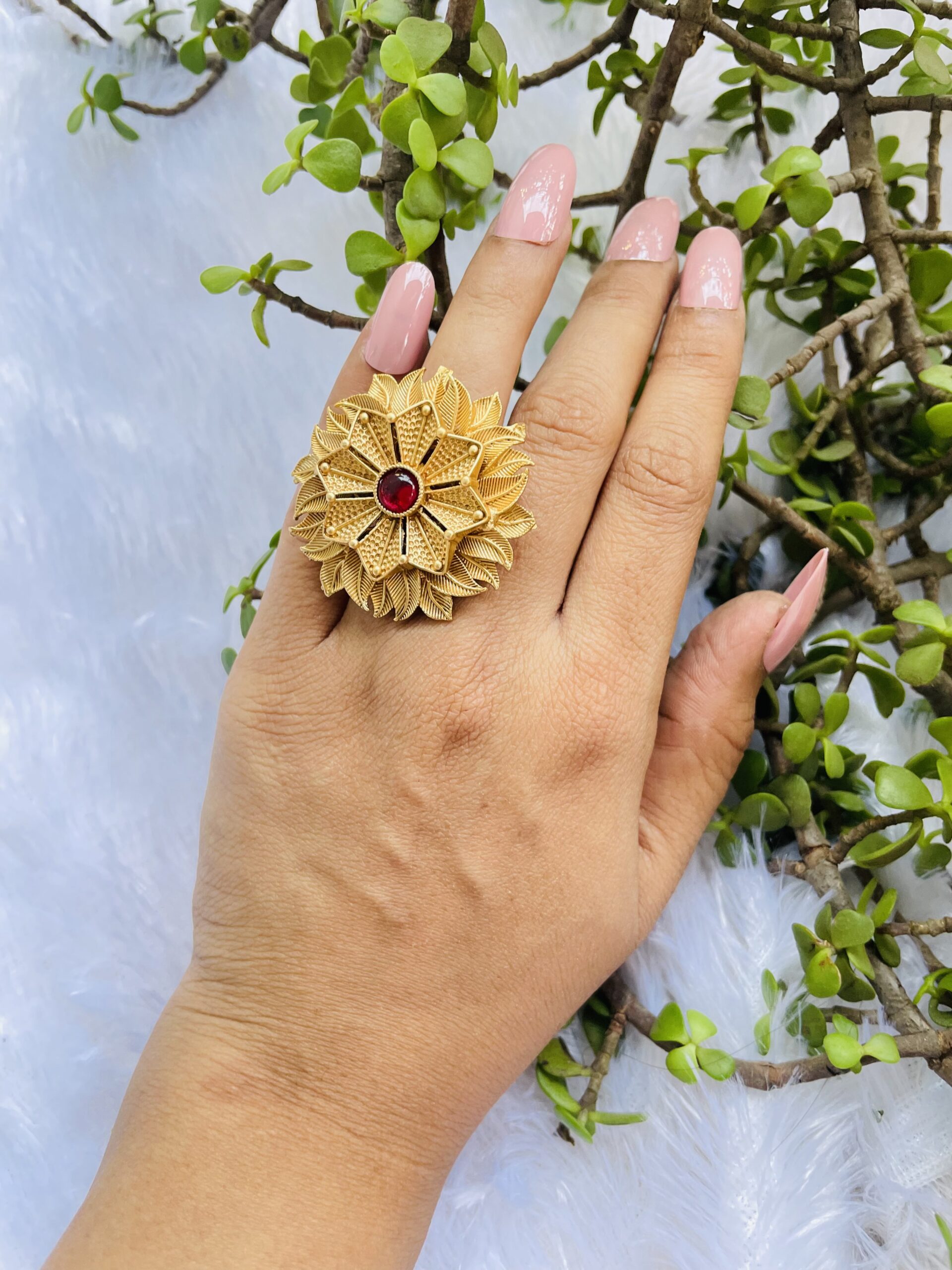 Floral Finger Ring AJP2023-341 - Image 2