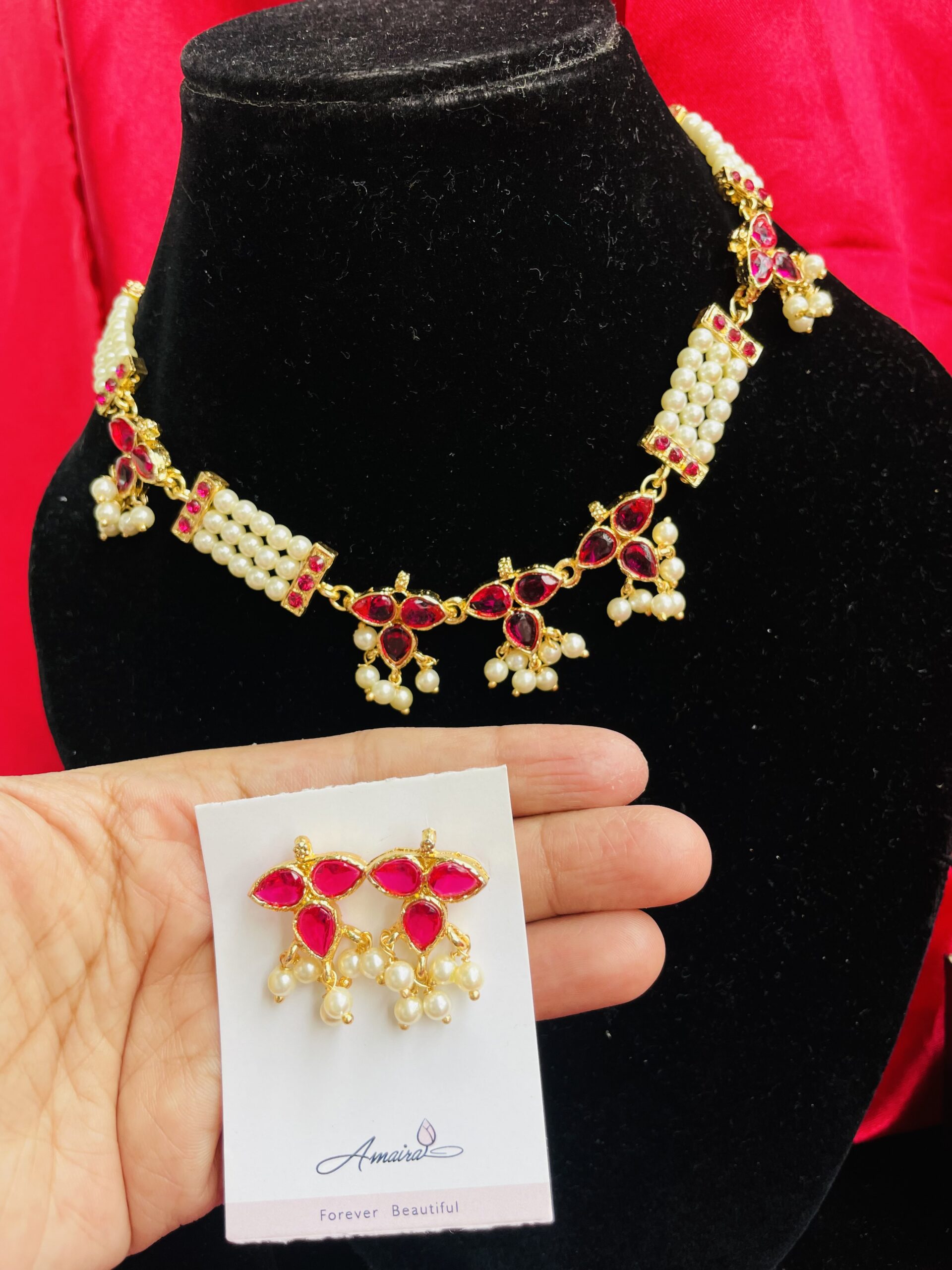 Chinchpeti necklace set with earring AJP2023-297 - Image 2