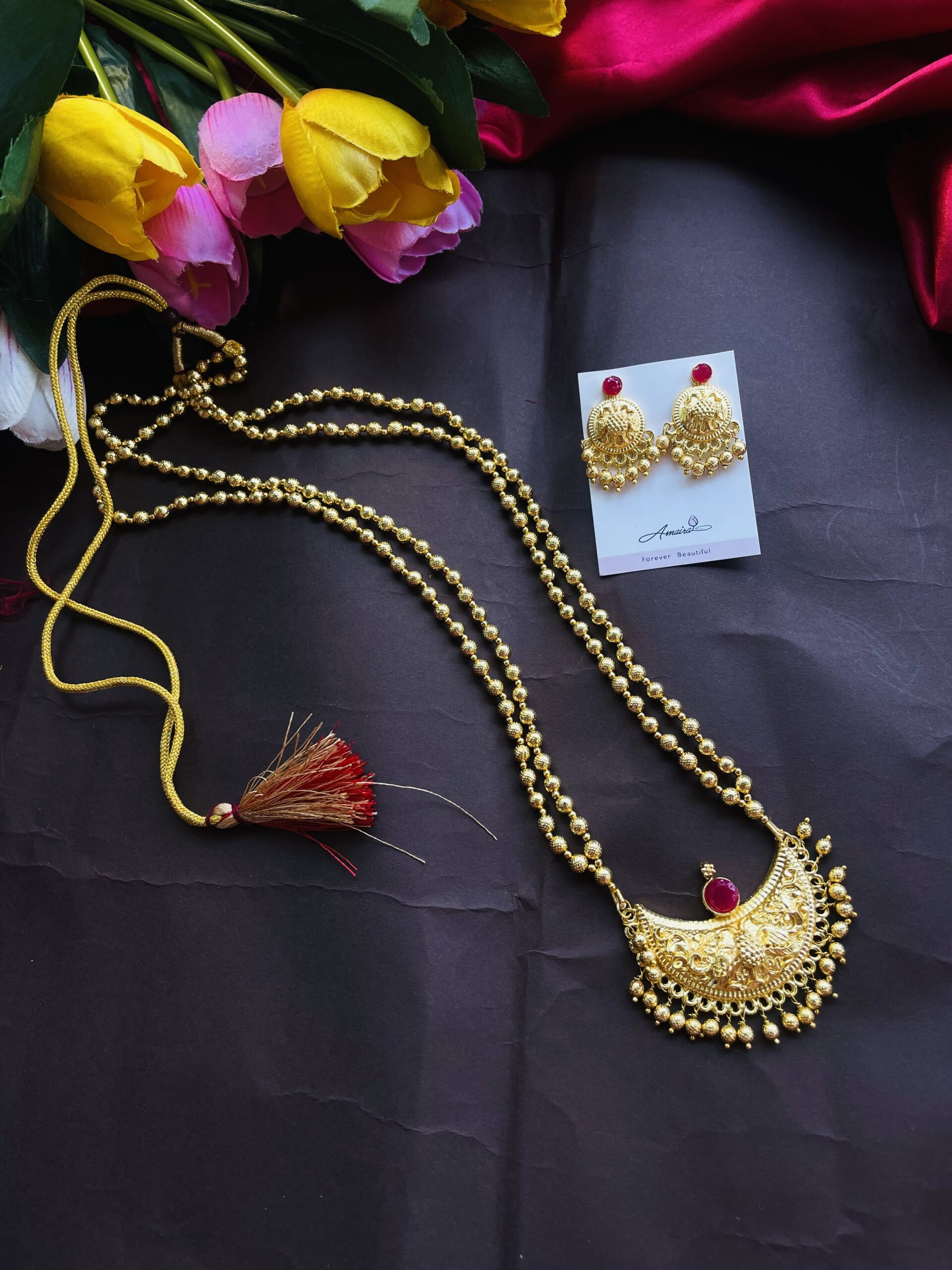 Chandarkor Maala With Earrings AJP2024-33 - Image 2