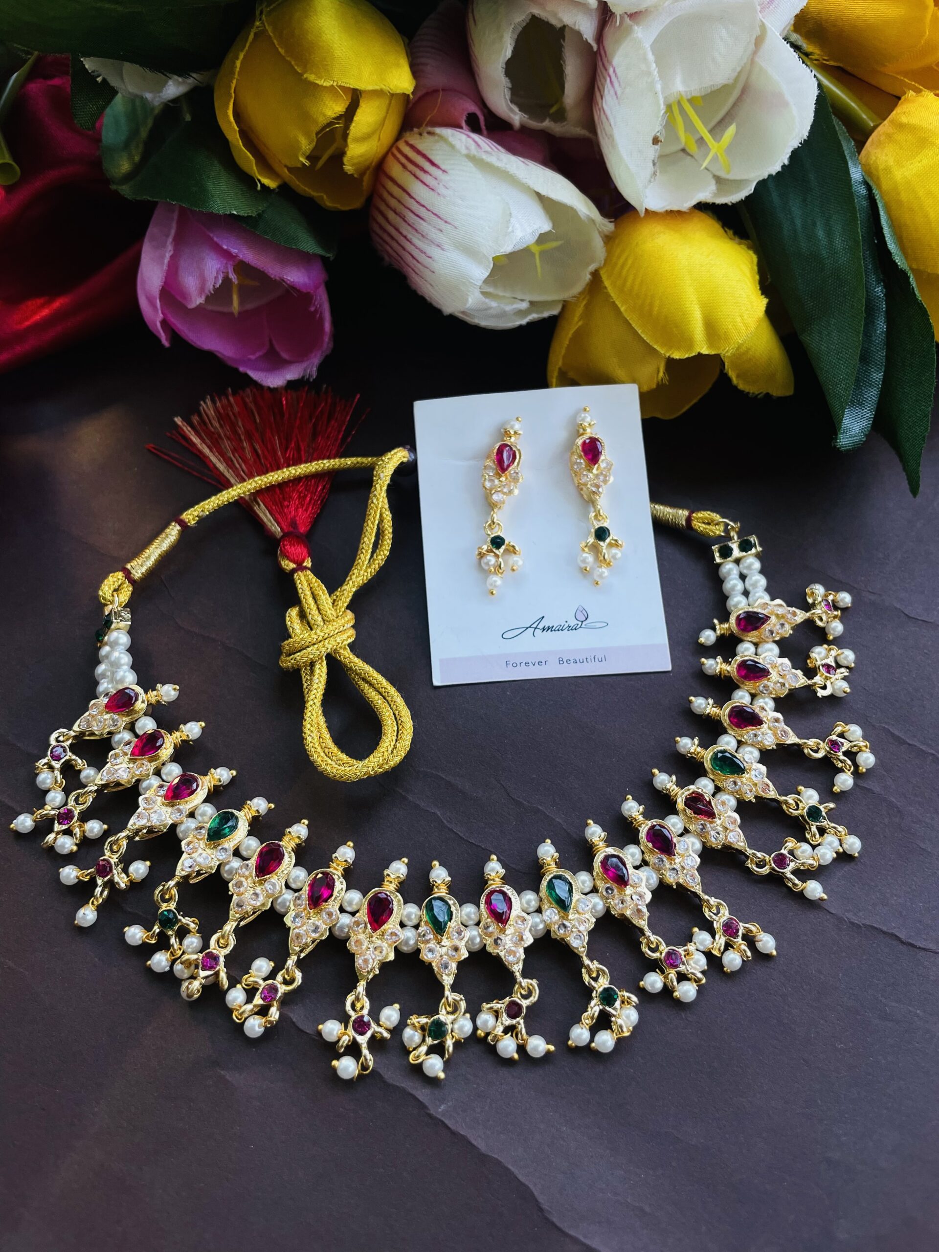 Traditional Chinchpethi With Earrings AJP2024-60 - Image 2