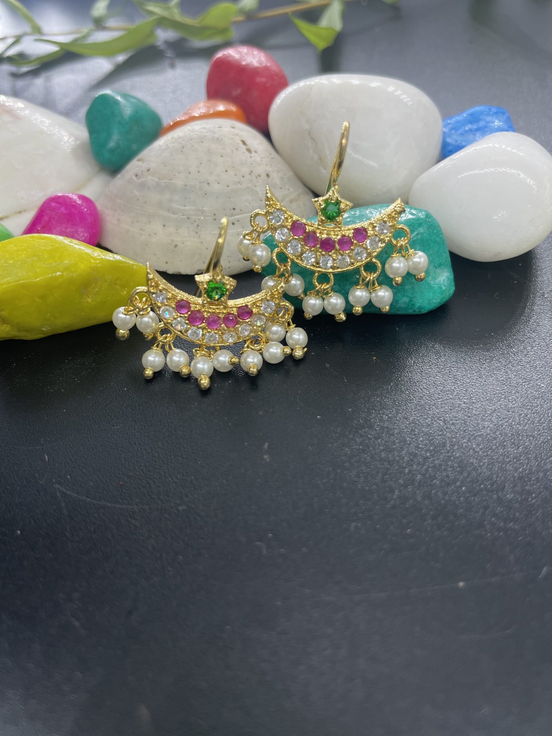 Upper Ear clips Press on Maharashtrian Traditional Press Bugadi Clip on Earrings AJP2023-213 - Image 2