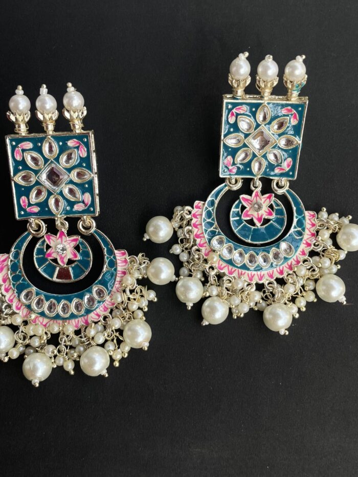 Meenakari Earrings With Kundan AJP2023-39