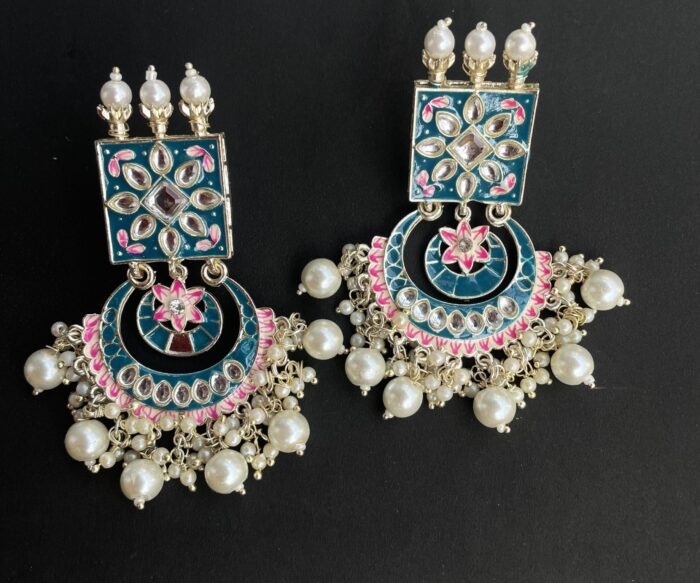 Meenakari Earrings With Kundan AJP2023-39