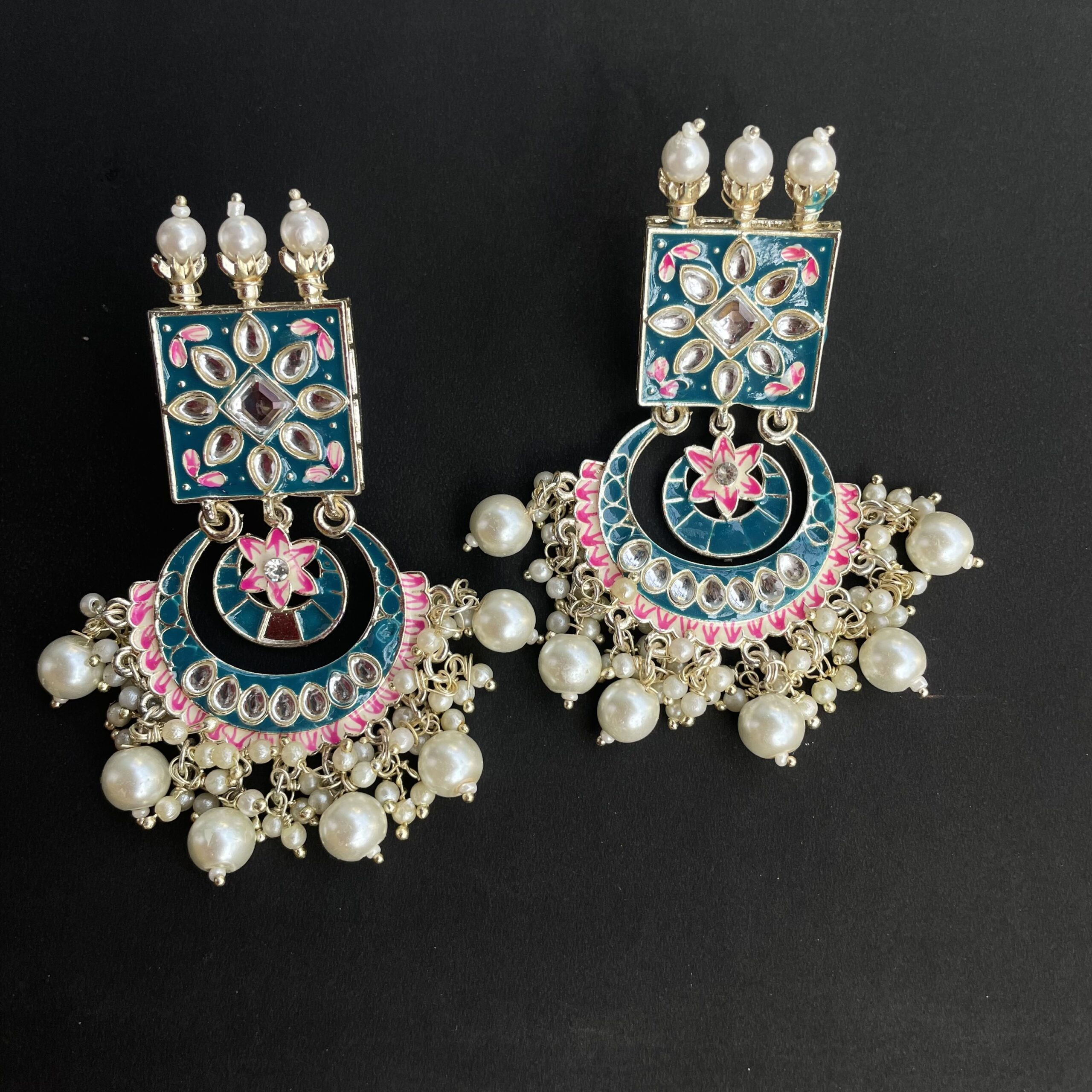Meenakari Earrings With Kundan AJP2023-39