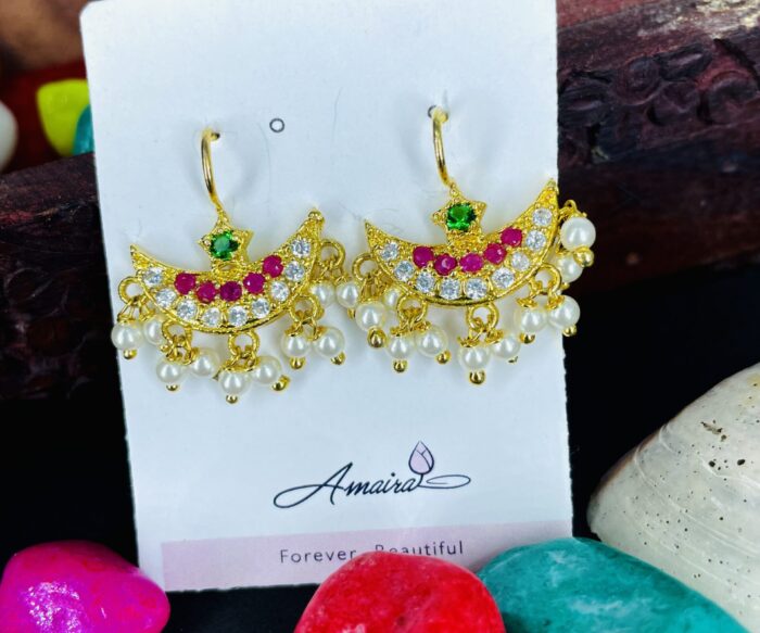 Upper Ear clips Press on Maharashtrian Traditional Press Bugadi Clip on Earrings AJP2023-213