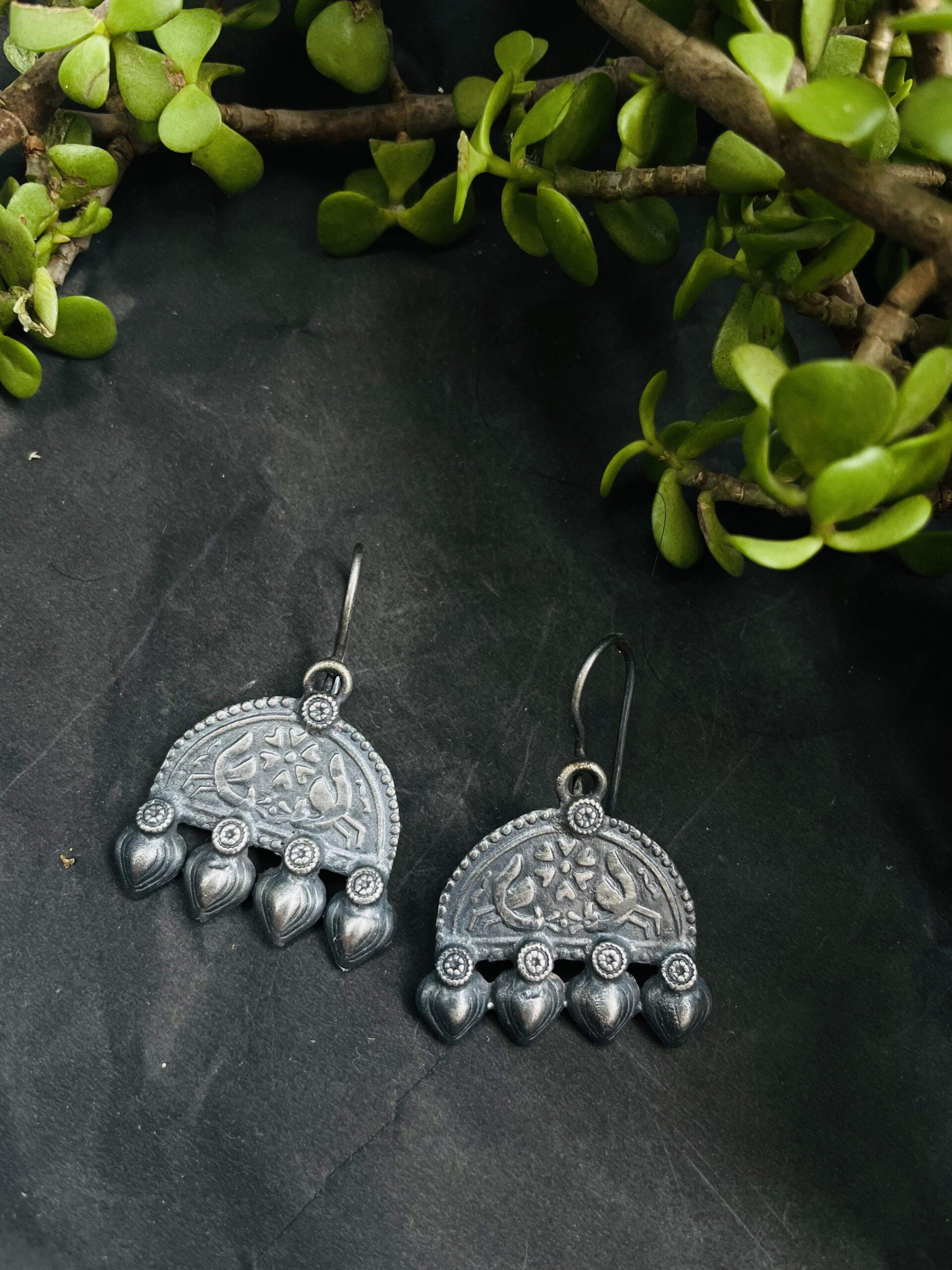 Hook Style Oxidised Earrings AJP2023-147 - Image 2