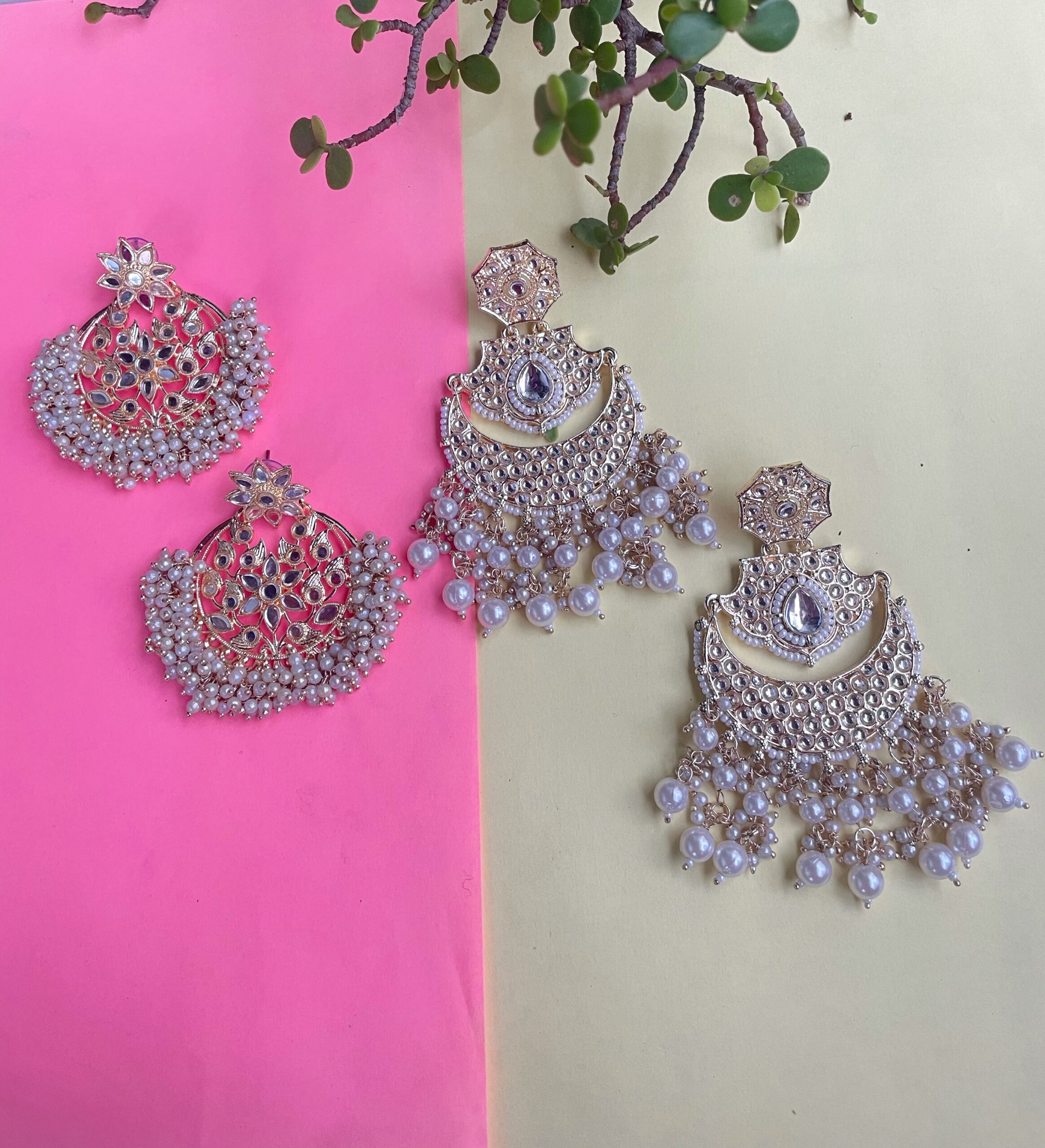 Kundan Meenakari Earring Combo AJP2023-57