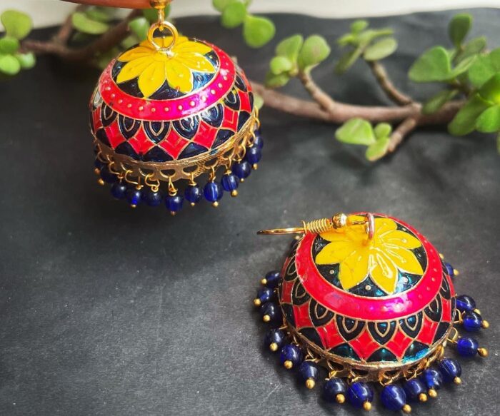Big Size Meenakari Jhumkas AJP2023-149