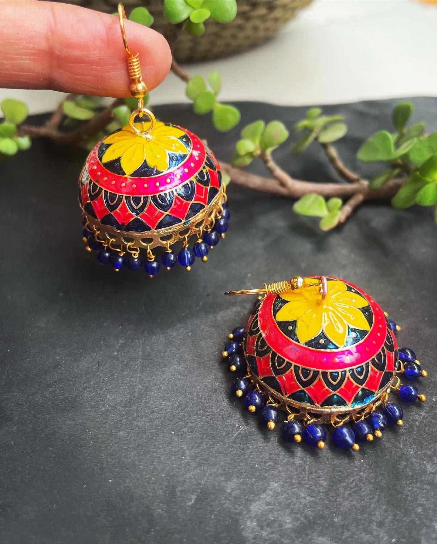 Big Size Meenakari Jhumkas AJP2023-149