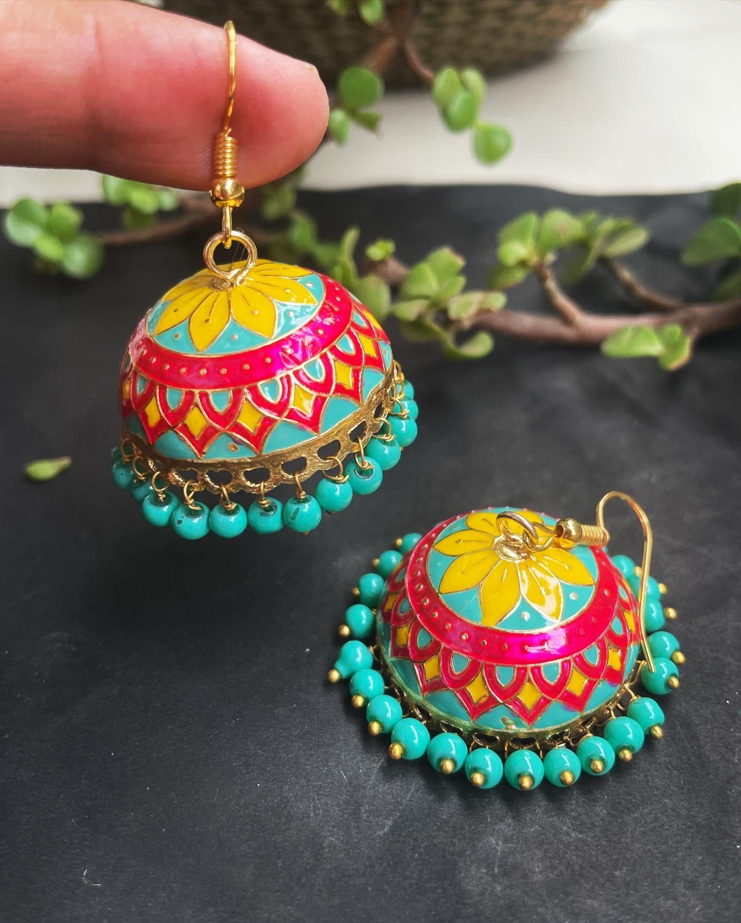 Big Size Meenakari Jhumkas AJP2023-151