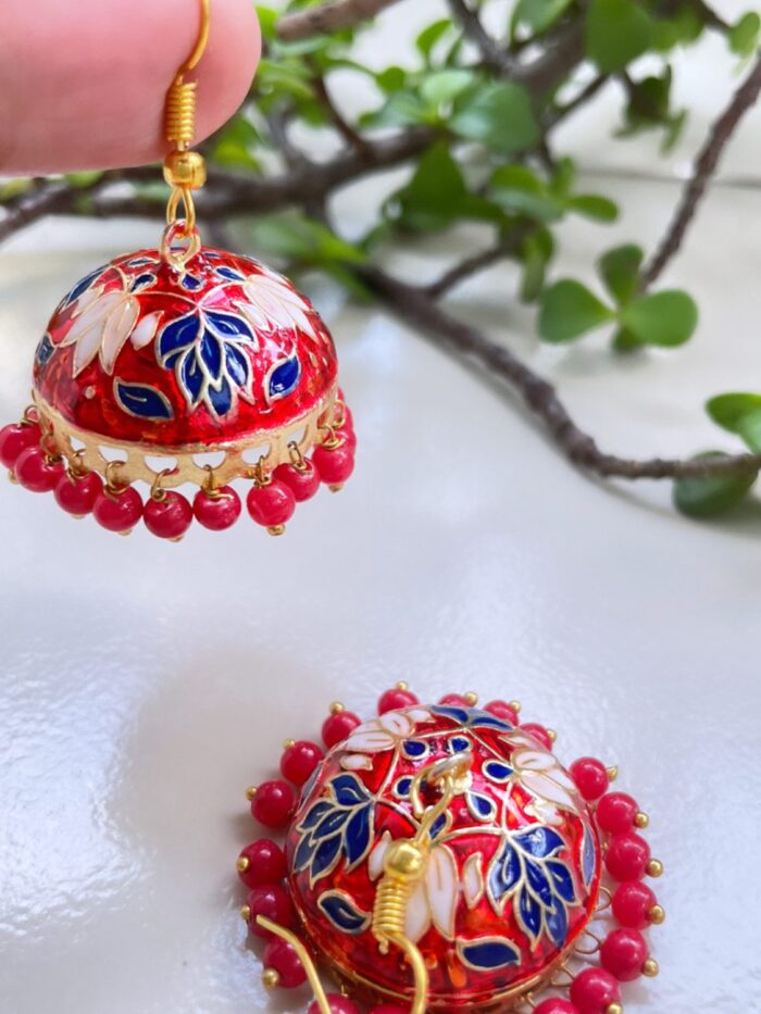 Medium Size Meenakari Jhumkas  AJP2023-252