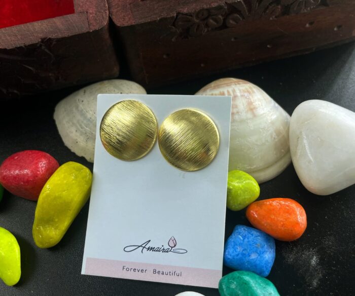 Gold-Plated Handcrafted Contemporary Studs Earrings AJP2023-205